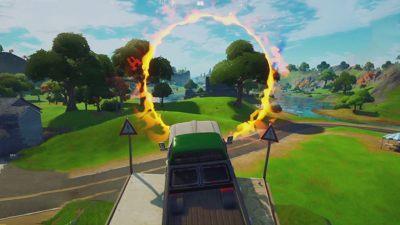 Traverser Des Cercles Enflammés Avec Un Vehicule