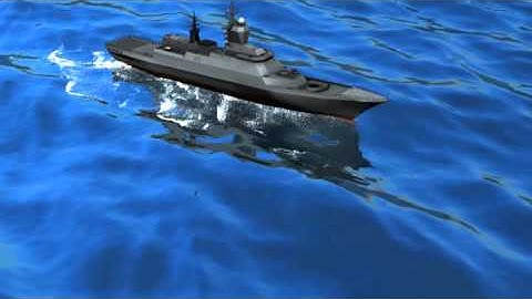 Ship wake particle flow test