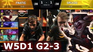 Fnatic vs Splyce | Game 3 S7 EU LCS Spring 2017 Week 5 Day 1 | FNC vs SPY G3 W5D1