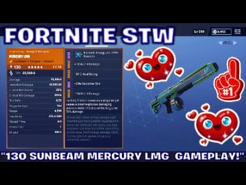 fortnite stw 130 sunbeam mercury lmg gameplay delicious weapon - fortnite stw mercury lmg