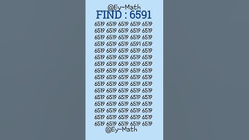 Try out your visual acuity by digging out 6591 in 5 seconds #iqtest #iq #maths #shorts #ytshorts #gk