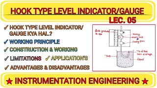 Hook Type Level Indicator/Gauge in Hindi||Working Principle||Const. & Working||Level Measurement||