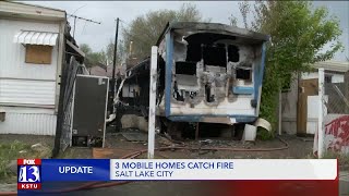 Fire burns three mobile homes in Salt Lake City