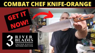Knife Making Combat Chefs Knife in Orange @3riverblades