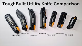 ToughBuilt Utility Knife Comparison, all 7 knives...