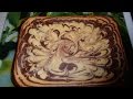 Очень вкусный манник "Зебра" на кефире, с рисунком.