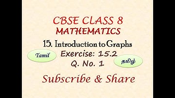 CBSE Class 8 Maths Exercise 15.2 Question 1, Chapter 15, Introduction to Graphs in Tamil, NCERT