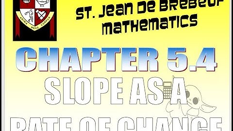 5.4 - Slope as a Rate of Change
