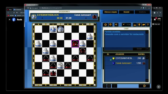 Ganhei uma no Xadrez online Flyordie em Blitz de 2 minutos