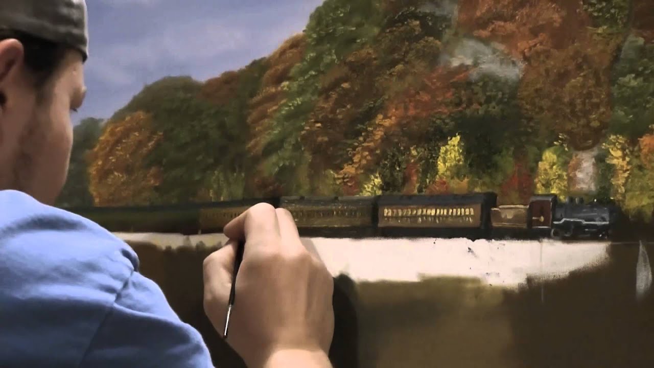 Steam Engine Oil Painting TIme Lapse YouTube