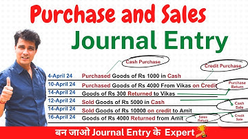 Purchase Journal Entries and Sales Journal Entry | Rules of Debit and Credit rule | Journal entry