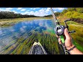 Kayak Fishing SUPER Clear River for BIG SHALLOW Water Bass!