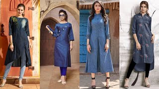 Denim Kurti Designs 2024Jeans Kurti 2024