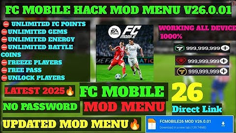 FC Mobile 26 VIP MOD MENU v26.0.01 -Unlimited Money & Fc Points | FC MOBILE MOD APK 2025