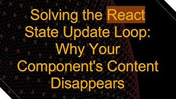 Solving the React State Update Loop: Why Your Component