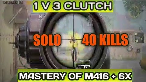 😀Solo 40 kills in 1v 3 tdm match | Legends of M416  + 6x clutch