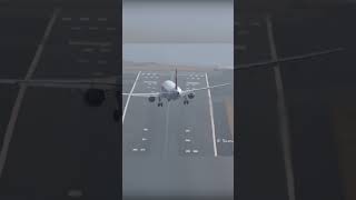 EXTREME Landing on windy runway of Madeira #shorts