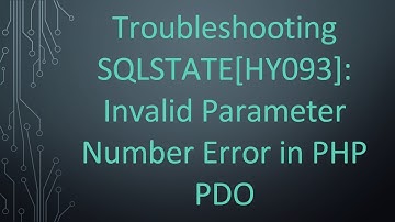 Troubleshooting `SQLSTATE[HY093]: Invalid Parameter Number` Error in PHP PDO