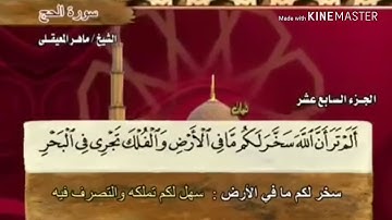 سورة الحج - من آية ( ٦٥ ) إلى آية ( ٧٢ ) - للقارئ : ماهر المعيقلي .