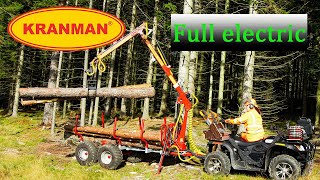 100% Electric with Kranman battery powered crane loader trailer!