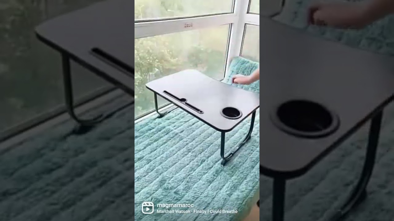 Table pliable en bois pour PC portable ou etudes, table portable pour voiture, pour lit ou salon