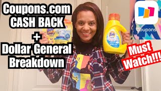 FREE MONEY HERE!!! Coupons.com CASH BACK + DOLLAR GENERAL 11/21/20 Breakdown