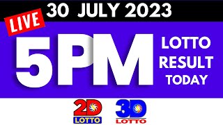 LOTTO RESULT TODAY 5 PM DRAW JULY 30 ,  2023 PCSO LIVE