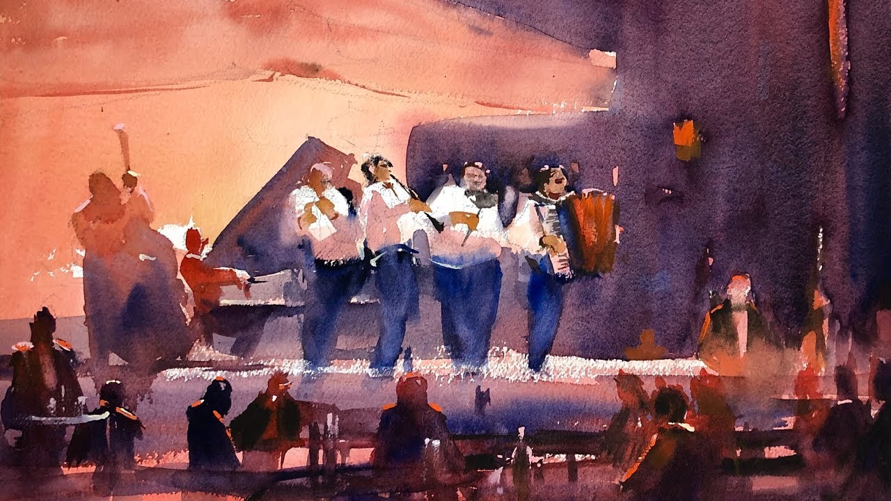 Advancing with Watercolor: Tonal Values "The Band Played On"