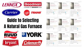 Guide to Selecting a Natural Gas Furnace: Lennox, Goodman, Carrier, Bryant, Trane, York, Rheem, Ruud