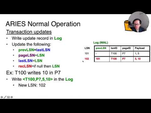 Lecture 20 Part 10 ARIES Logging During Normal Execution