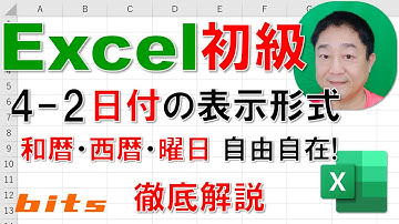 【Excel初級 徹底解説】4-2日付の表示形式　和暦・西暦・曜日　自由自在!