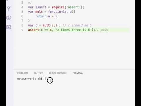 Node.js Assert example with equal (== ) and Strict Equal ( ===)