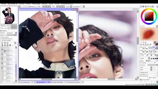 speedpaint digital art kim taehyung from bts/