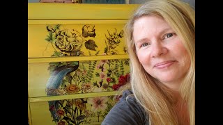 IOD Transfer Midnight Garden ⭐ 1940s Vintage Birdie Dresser
