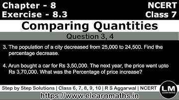 Comparing Quantities | Class 7 Exercise 8.3 Question 3 - 4 | NCERT | Learn Maths