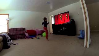 Landon getting his Karate on!