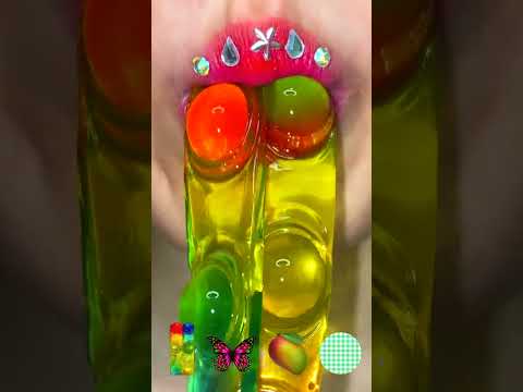 ASMR RAINBOW JELLY 귀여운 무지개 젤리 shorts asmr eating mukbang viral fyp satisfying tiktok
