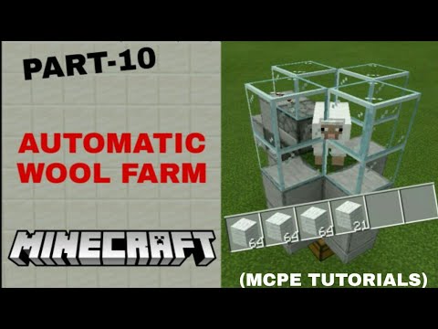 PART - 10 HOW TO MAKE AN AUTOMATIC WOOL FARM IN MINECRAFT PE (MCPE ...