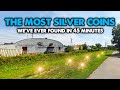 The MOST SILVER COINS We've Ever Found In 45 Minutes! #metaldetecting