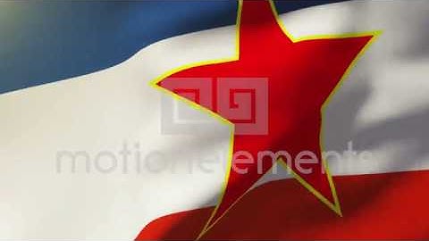 Yugoslavia Flag Waving In The Wind. Looping Sun Rises Style. Animation Loop Stock Animation