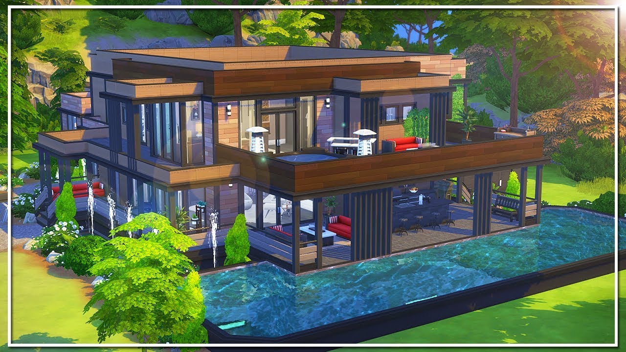 Modern Island Mansion The Sims 4 Speed Build No Cc Mansions Modern Island Building