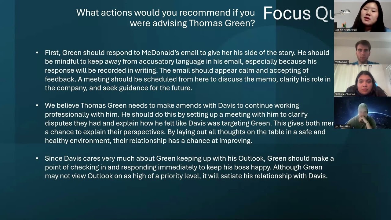 Team 1 Case Analysis: Thomas Green