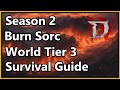 Burn Sorcerer Build World Tier 3 Leveling Guide - Level up Fast - Diablo 4 Season 2