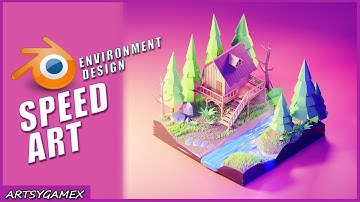 Environment Design in Blender 2.8 3D Modeling, Sculpting, Rendering Speed Art - 3D Illustration