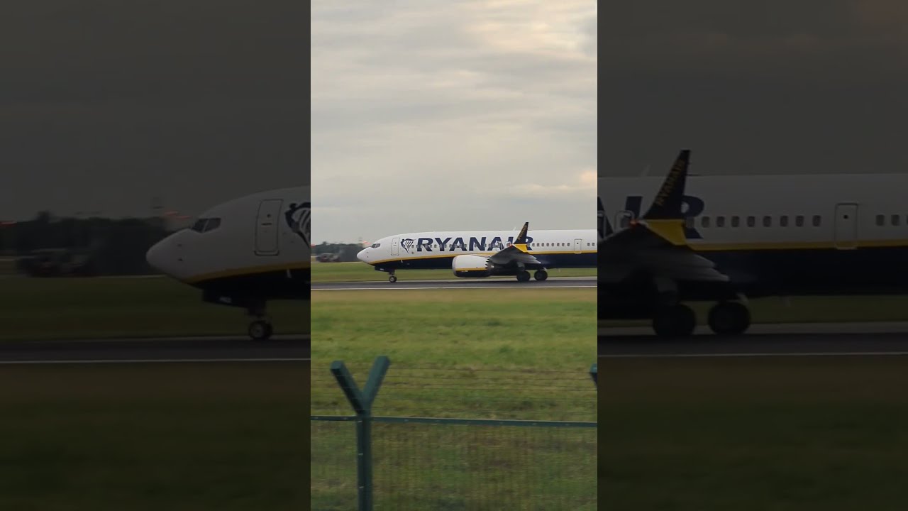 Ryanair Boeing 737 Max 8 200 Take Off Roll Departing Dublin Airport Airplane