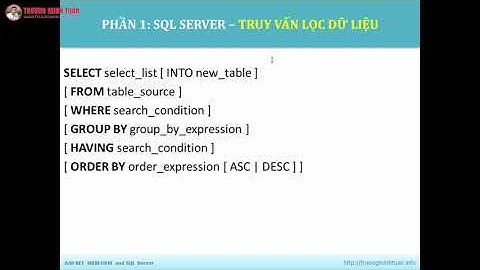 ASP.NET WEBFORM (Lesson02) - Truy Vấn Lọc Dữ Liệu | TRUONGMINHTUAN
