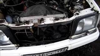 Радиатор ГУР на мерседес W124 M102 установка.