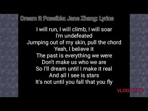 Dream It Possible Jane Zhang Lyrics 19 Youtube