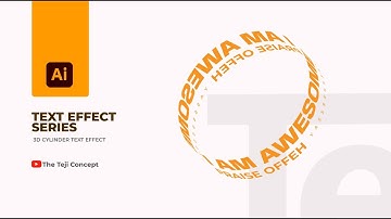 3D Cylinder text effect with illustrator