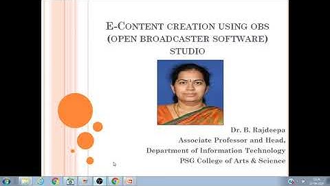 E Content development using OBS studio Rajdeepa